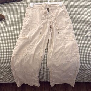 American Eagle Outfitters Cream Wide Leg Pants